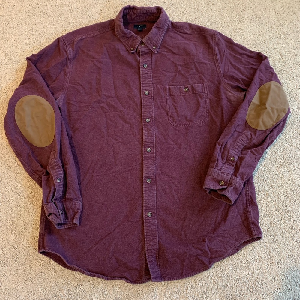 J. Crew Factory Flannel Maroon Brown Large